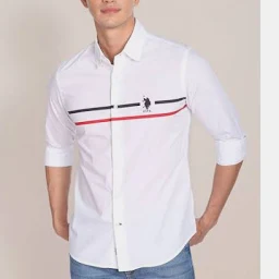 Horizontal Stripe Cotton Casual Shirt