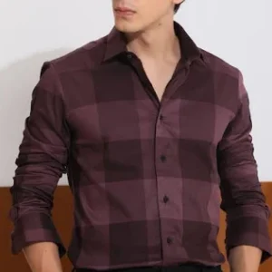 REGULAR FIT CHECKED PRINT SHIRT